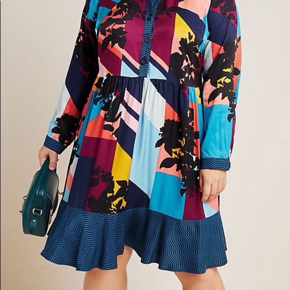 Anthropologie Gillian Abstract Shirtdress Med NWT - Picture 6 of 8